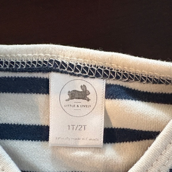 Little & Lively 1-2T Navy and White Striped Dress - Picture 2 of 4